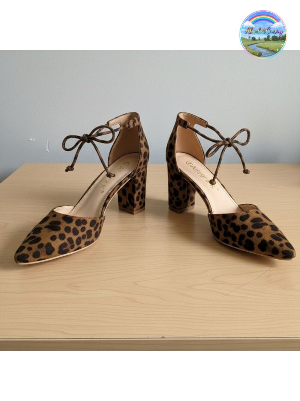 Women's Ankle Tie Pointed Toe Block Heel Dress Pumps Faux Suede